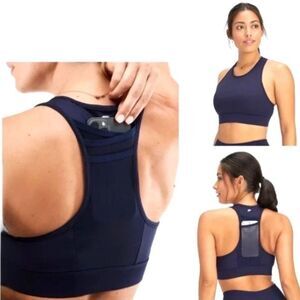 Fabletics Trinity High Impact Sports Bra Blue Size 2X Athletic High Impact